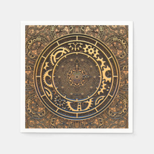 Steampunk Bronze Gears Filigree Napkins