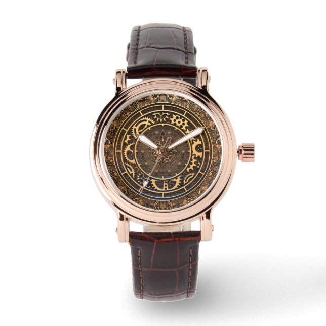 Steampunk Bronze Gears Filigree  Watch (Front)