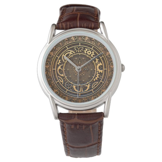 Steampunk Bronze Gears Filigree Watch (Front)
