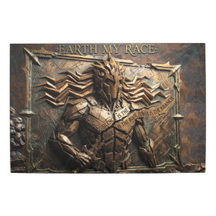 Steampunk Bronze Warrior Bas Relief Metal Wall Art