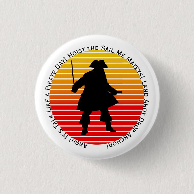 Steampunk Buccaneers Talk Like a Pirate Day Argh!  Button (Front)