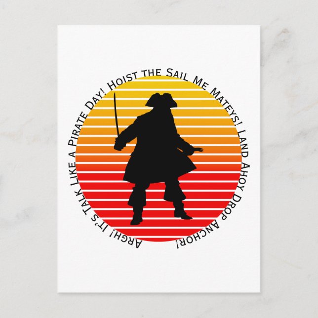 Steampunk Buccaneers Talk Like a Pirate Day Argh! Postcard (Front)