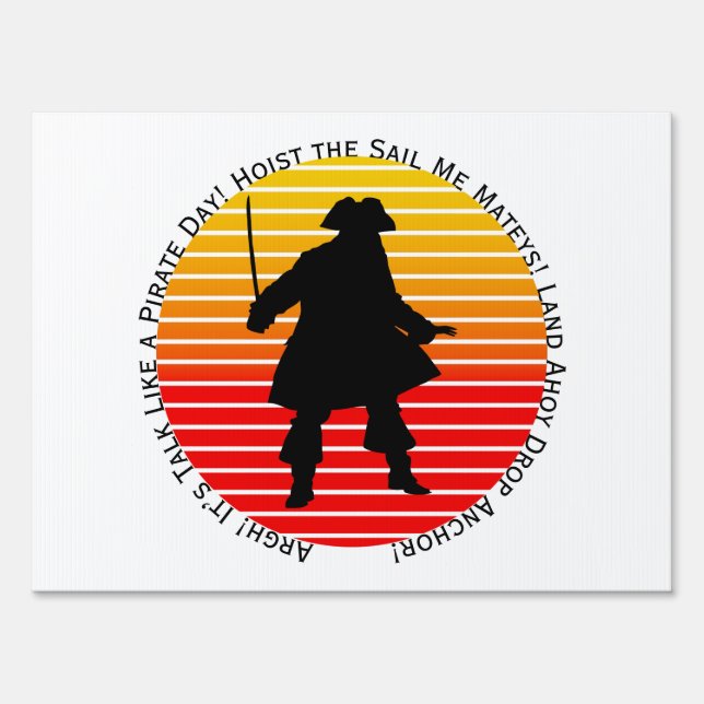 Steampunk Buccaneers Talk Like a Pirate Day Argh! Sign (Front)