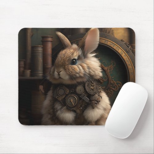 Steampunk Bunny Mouse Pad