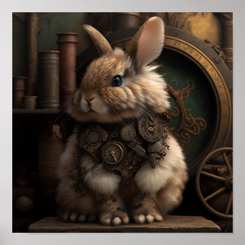 Steampunk Bunny Poster