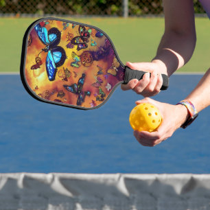 Steampunk Butterflies Pattern Pickleball Paddle