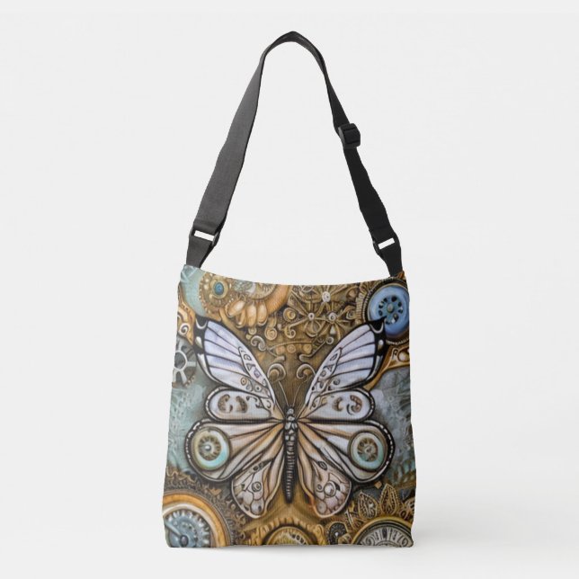 Steampunk Butterfly Crossbody Bag (Front)