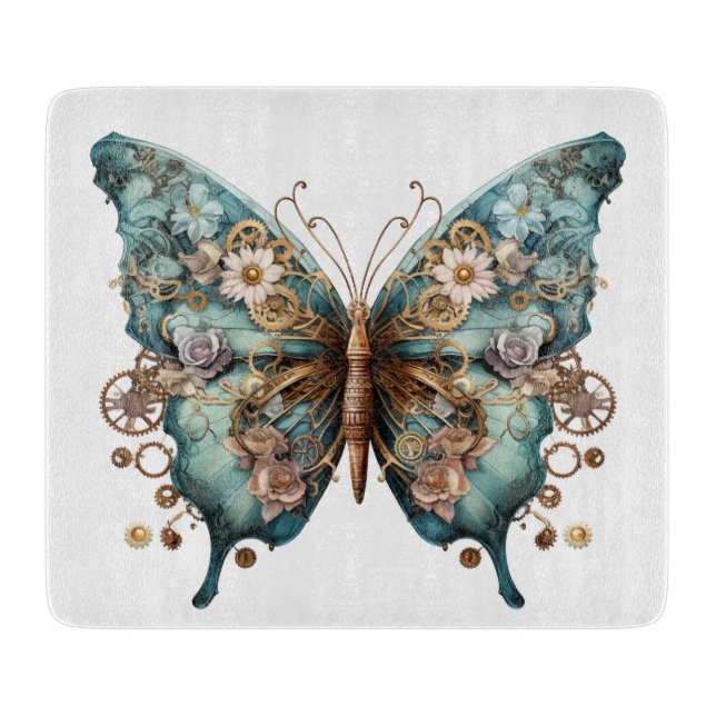 Steampunk Butterfly Cutting Board, Butterfly Cutting Board (Front)