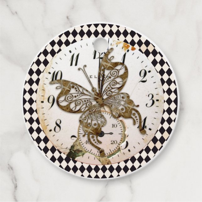 Steampunk Butterfly   Favor Tags (Front)