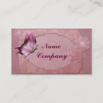 Steampunk Butterfly In Pink Business Card by RainbowCards at Zazzle