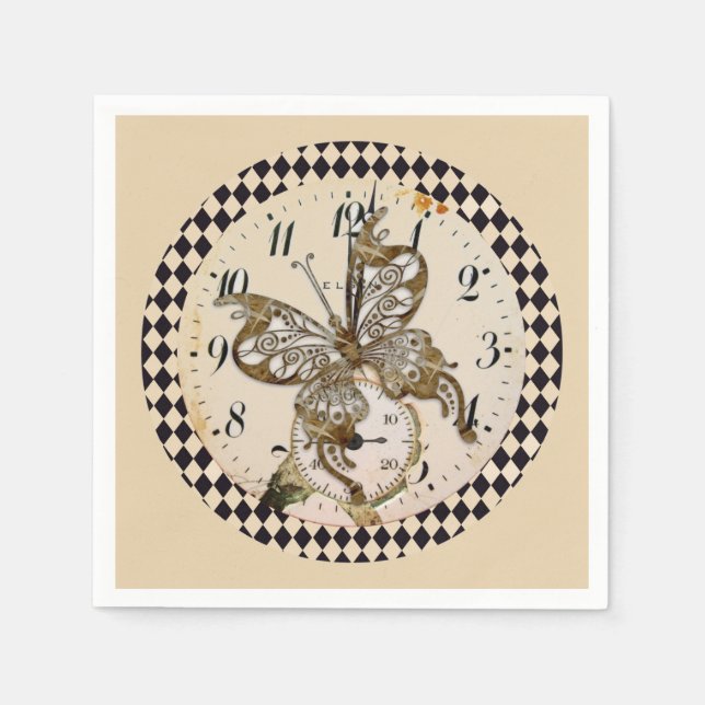Steampunk Butterfly  Napkins (Front)