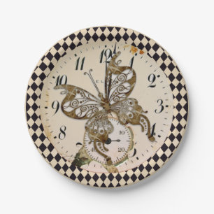 Steampunk Butterfly Paper Plates