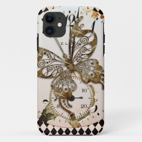 Steampunk Butterfly Round iPhone 11 Case