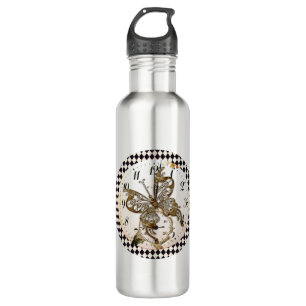 Steampunk Butterfly Round Stainless Steel Water Bottle
