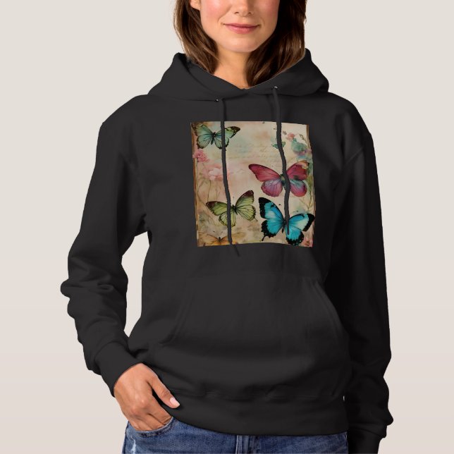 Steampunk Butterfly Skull – Luxury Abstract Street Hoodie (Front)