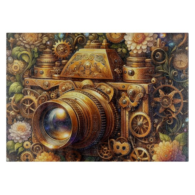 Steampunk Camera Cutting Board (Front)