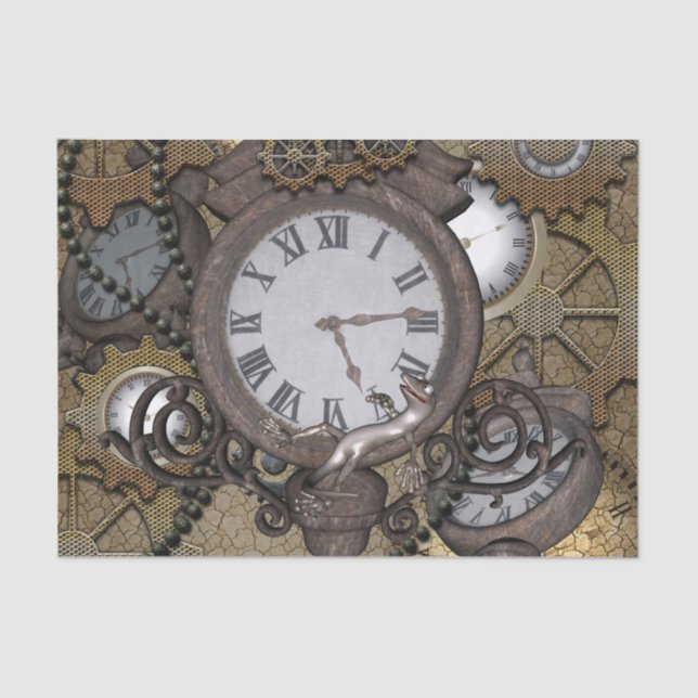 Steampunk  can you sea the funny gecko? tissue paper (Front)