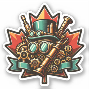 Steampunk Canada Day Sticker