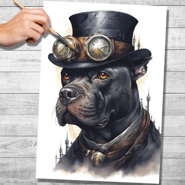 Steampunk Cane Corso 5 Decoupage Paper (Creator Uploaded)