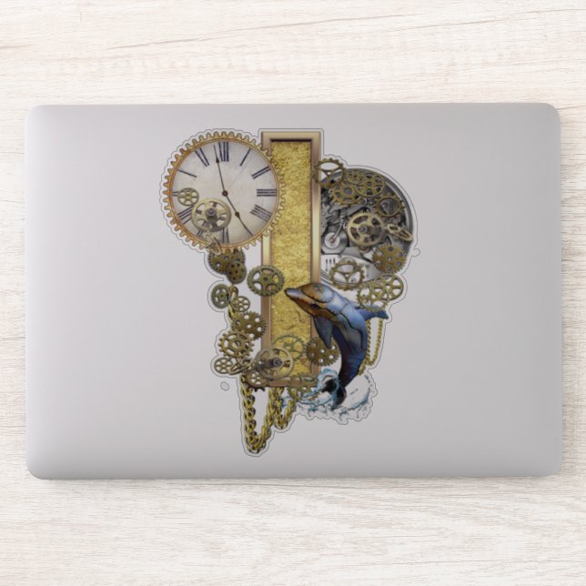 Steampunk Capital I Sculpture Sticker (Computer)