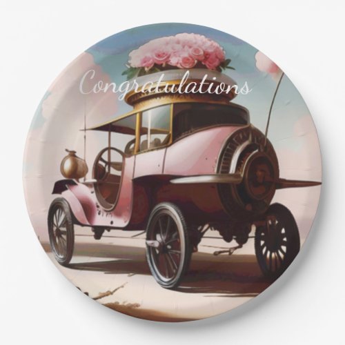 Steampunk Car Paper Plates