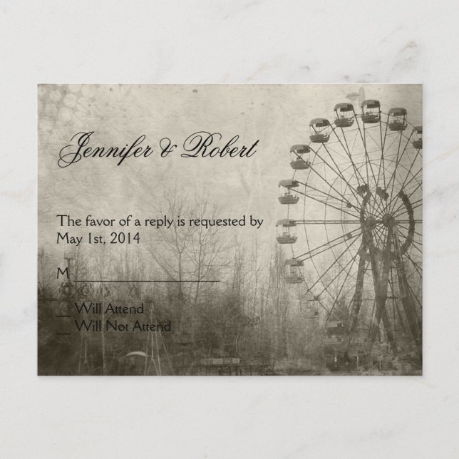 Steampunk Carnival Top Hat RSVP Postcard (Front)