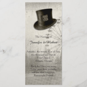 Steampunk Carnival Top Hat Wedding Program