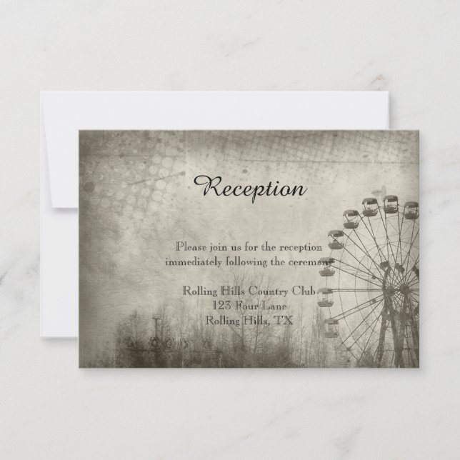 Steampunk Carnival Top Hat Wedding Reception Invitation (Front)
