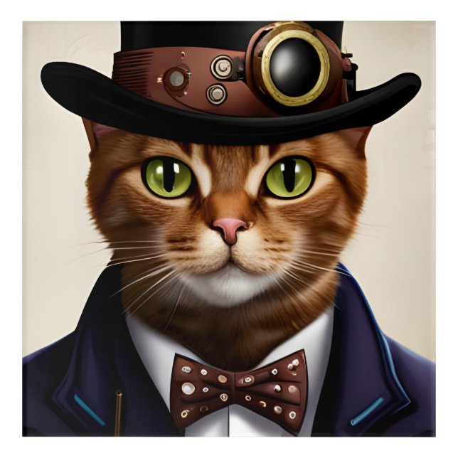 Steampunk Cat Acrylic Print (Front)