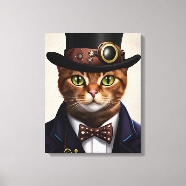 Steampunk Cat Canvas Print (Front)