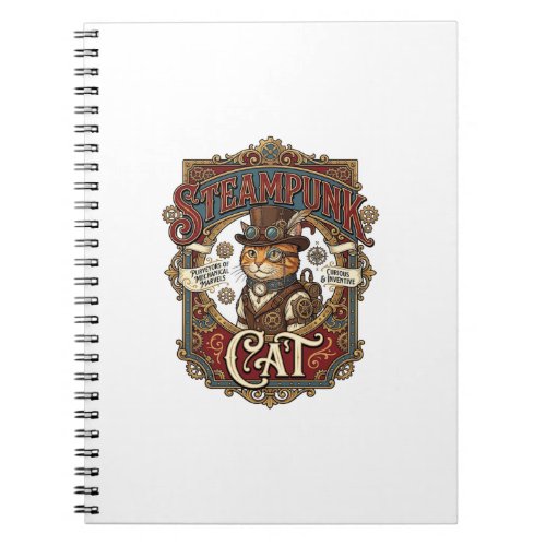 Steampunk Cat Cat Steampunk Vintage Notebook