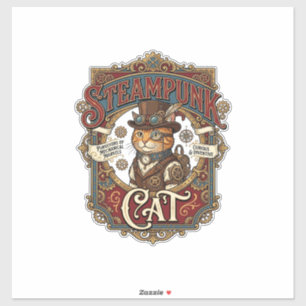 Steampunk Cat Cat Steampunk Vintage Sticker