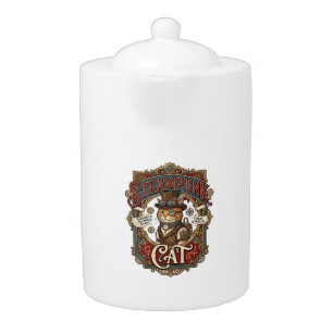 Steampunk Cat Cat Steampunk Vintage Teapot