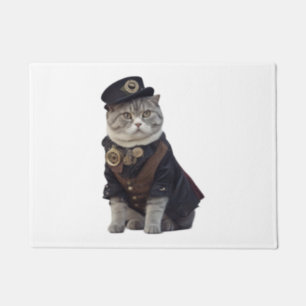 Steampunk cat doormat