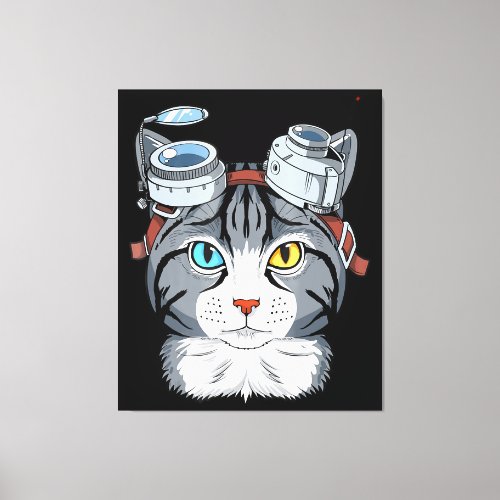 Steampunk Cat Gift  Cosplay Clockwork Cat Anime Canvas Print