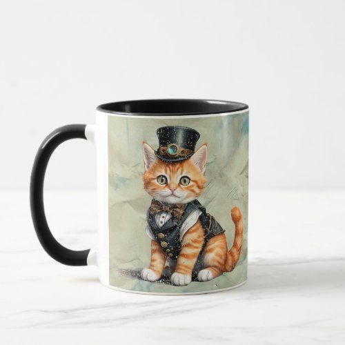 Steampunk Cat  Gothic Kitty Art For Cat Lovers Mug