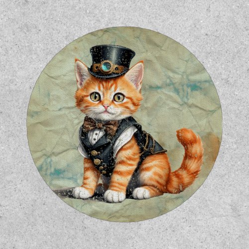 Steampunk Cat  Gothic Kitty Art For Cat Lovers Patch