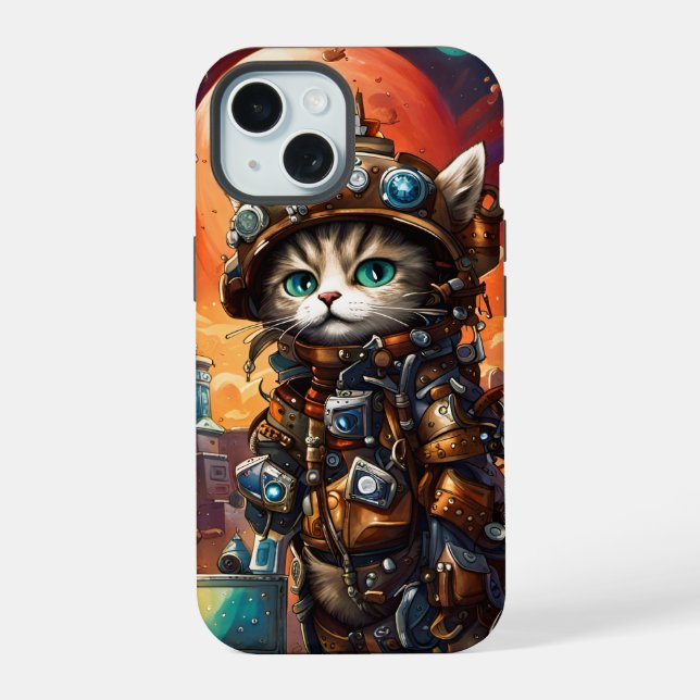 Steampunk Cat I Iphone Case (Back)