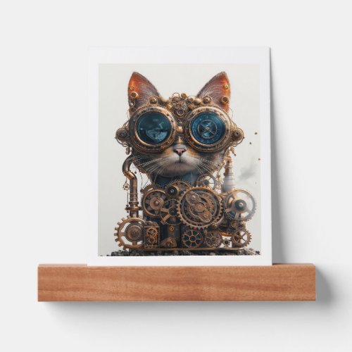 Steampunk Cat Inventor Picture Ledge