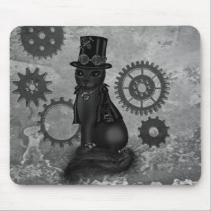 Steampunk Cat Mouse Pad
