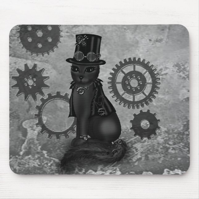 Steampunk Cat Mouse Pad (Front)