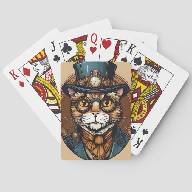STEAMPUNK CAT playing cards (Back)