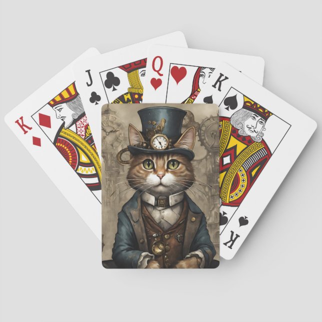 Steampunk Cat Poker Cards (Back)