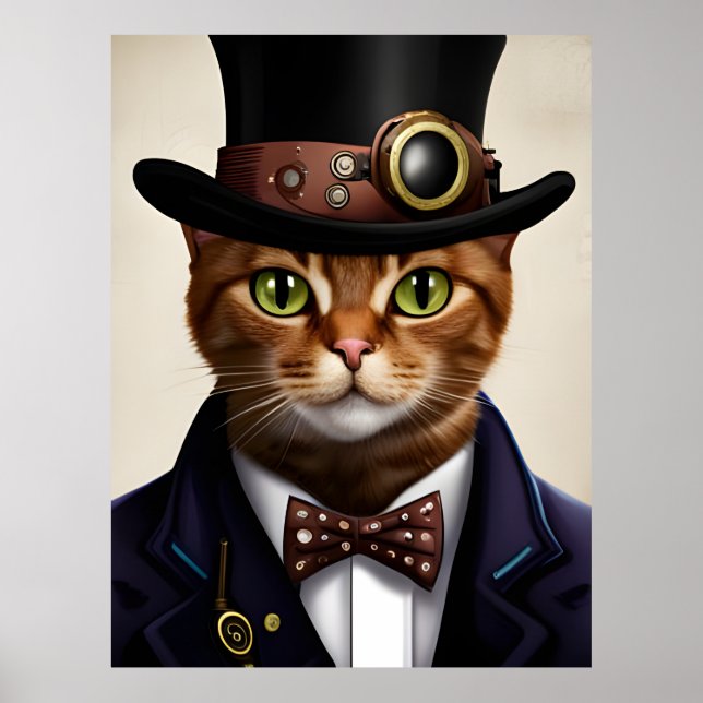 Steampunk Cat Poster (Front)