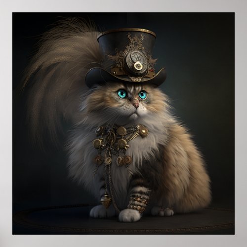 Steampunk Cat Poster