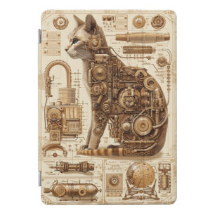 Steampunk Cat Retro iPad Pro Cover