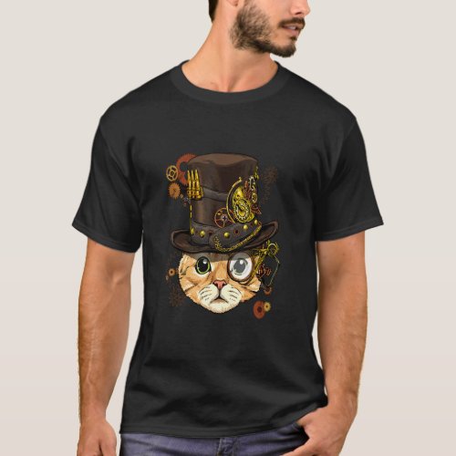 Steampunk Cat Steampunk Kitten  For Women  Men  T_Shirt