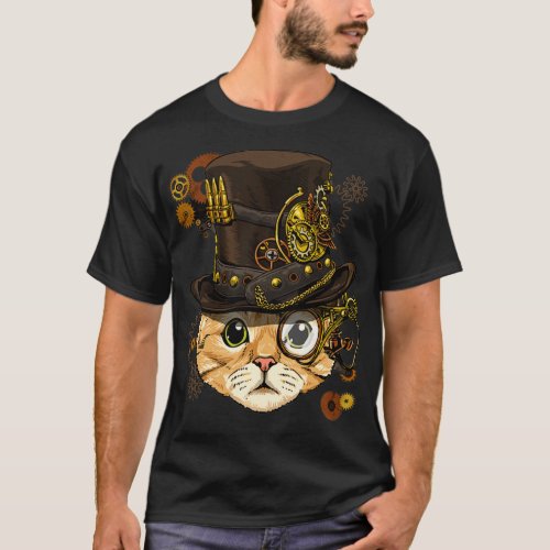 Steampunk Cat Steampunk Kitten Lovers For Women   T_Shirt