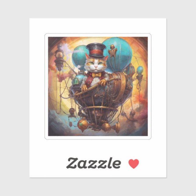 Steampunk Cat Sticker (Sheet)