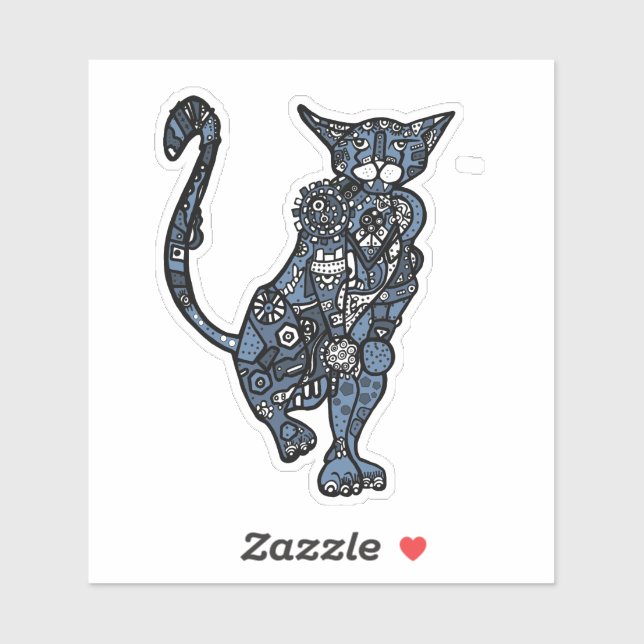 Steampunk Cat Sticker (Sheet)